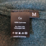 Co Cashmere V-Neck Sweater Teal Size Medium Bell Sleeve Pullover - Celebrity Owned