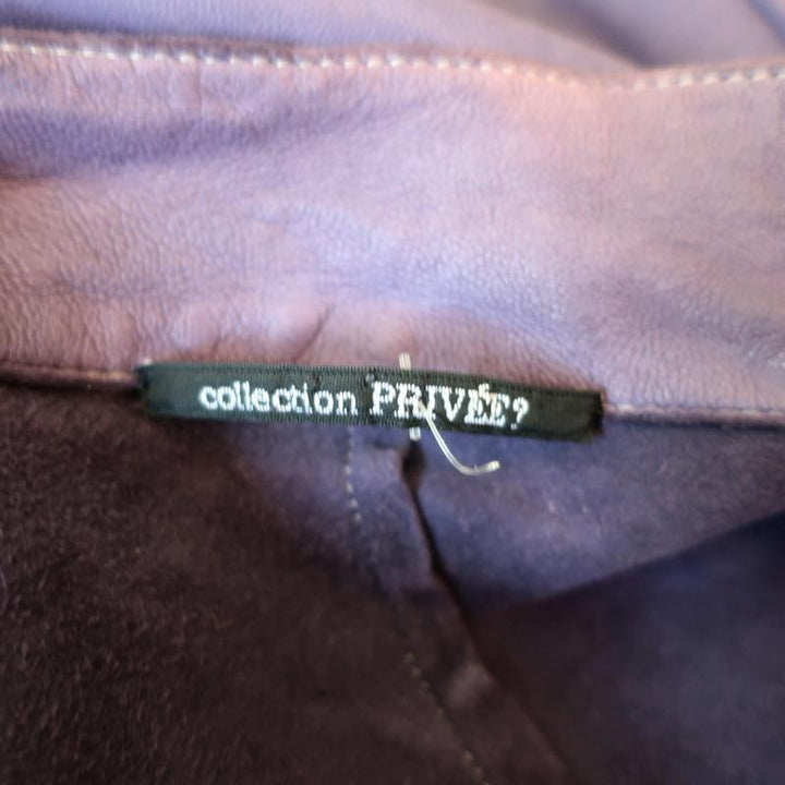 Collection Privee Leather Biker Jacket Purple Size 42 - Celebrity Owned