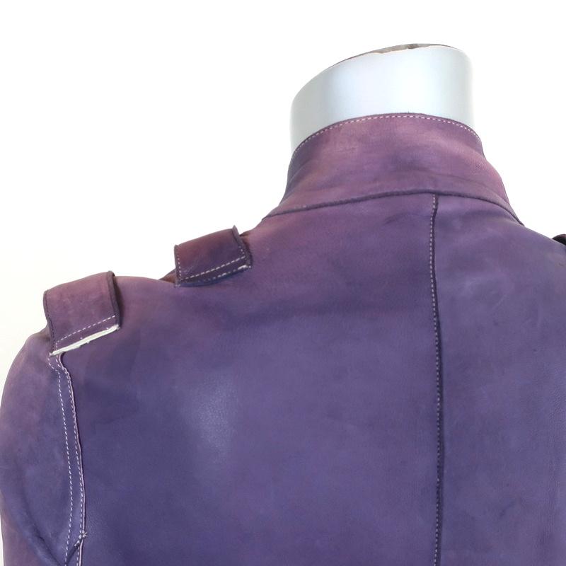Collection Privee Leather Biker Jacket Purple Size 42 - Celebrity Owned
