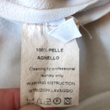 Collection Privee Leather Multi-Pocket Jacket Off-White Size 46 - Celebrity Owned