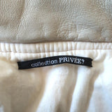 Collection Privee Leather Multi-Pocket Jacket Off-White Size 46 - Celebrity Owned