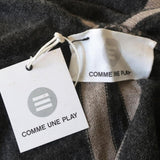 Comme Une Play Cashmere Wrap Shawl Dark Gray/Taupe NEW - Celebrity Owned