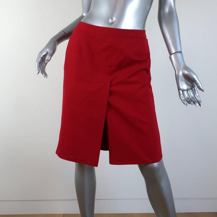 Costume National Skirt Red Cotton-Blend Size 40 - Celebrity Owned