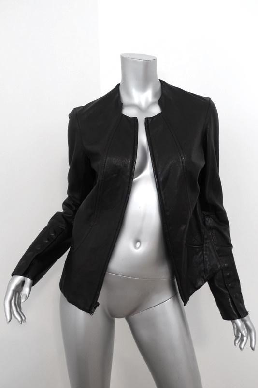 Crippen Leather Jacket Black Size Medium Zip-Up Biker Jacket - Celebrity Owned
