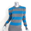 Cristi Conaway Cashmere Pullover Sweater Gray & Blue Striped Size Medium