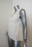 Current/Elliott Camila Trapeze Tank Cream Crinkled Cotton Size 1 Sleeveless Top - Celebrity Owned