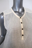Current/Elliott Camila Trapeze Tank Cream Crinkled Cotton Size 1 Sleeveless Top - Celebrity Owned