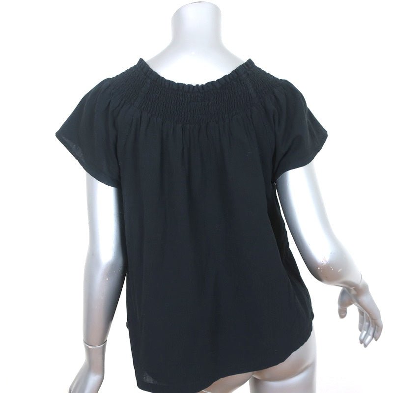 Current/Elliott Off the Shoulder Top Madeline Black Size 0 Short Sleeve Blouse - Celebrity Owned