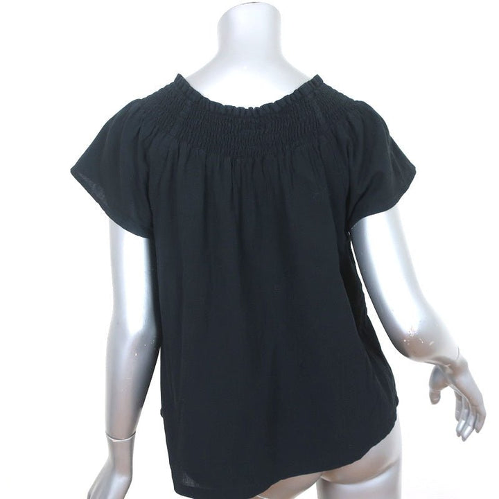 Current/Elliott Off the Shoulder Top Madeline Black Size 0 Short Sleeve Blouse - Celebrity Owned