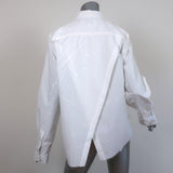 Current/Elliott Shirt Ivie White Paint Splatter Cotton Size 3 Cross-Back Blouse - Celebrity Owned