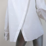 Current/Elliott Shirt Ivie White Paint Splatter Cotton Size 3 Cross-Back Blouse - Celebrity Owned