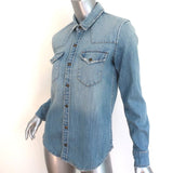 Current/Elliott SoCal Western Shirt Sunny Dancer Denim Size 0 Long Sleeve Top - Celebrity Owned