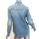 Current/Elliott SoCal Western Shirt Sunny Dancer Denim Size 0 Long Sleeve Top - Celebrity Owned