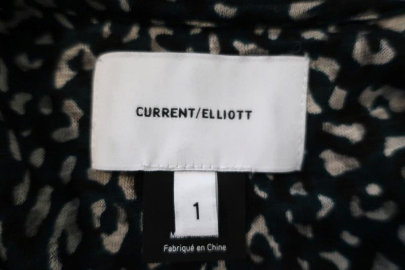 Current/Elliott Tee Clary Hunter Green Leopard Print Linen Size 1 T-Shirt Top - Celebrity Owned