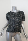 Current/Elliott Tee Clary Hunter Green Leopard Print Linen Size 1 T-Shirt Top - Celebrity Owned