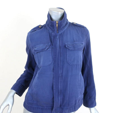 Current/Elliott The Brigade Jacket Patriot Blue Cotton Size 2 - Celebrity Owned