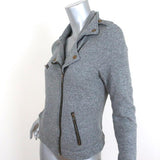 Current/Elliott The Easy Biker Jacket Heather Grey Cotton Jersey Size 2 - Celebrity Owned