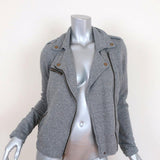 Current/Elliott The Easy Biker Jacket Heather Grey Cotton Jersey Size 2 - Celebrity Owned