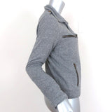 Current/Elliott The Easy Biker Jacket Heather Grey Cotton Jersey Size 2 - Celebrity Owned