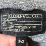 Current/Elliott The Easy Biker Jacket Heather Grey Cotton Jersey Size 2 - Celebrity Owned