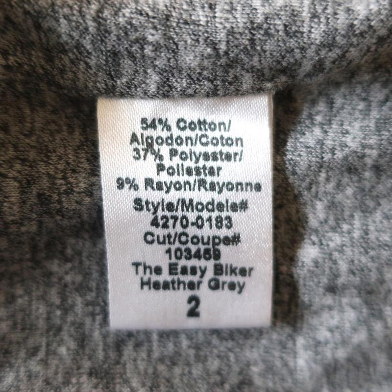 Current/Elliott The Easy Biker Jacket Heather Grey Cotton Jersey Size 2 - Celebrity Owned