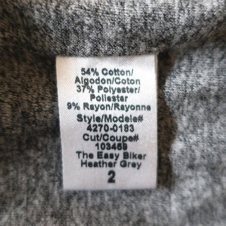 Current/Elliott The Easy Biker Jacket Heather Grey Cotton Jersey Size 2 - Celebrity Owned