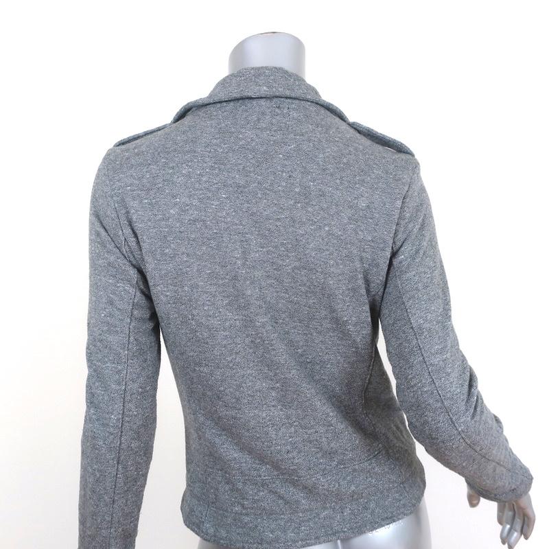 Current/Elliott The Easy Biker Jacket Heather Grey Cotton Jersey Size 2 - Celebrity Owned