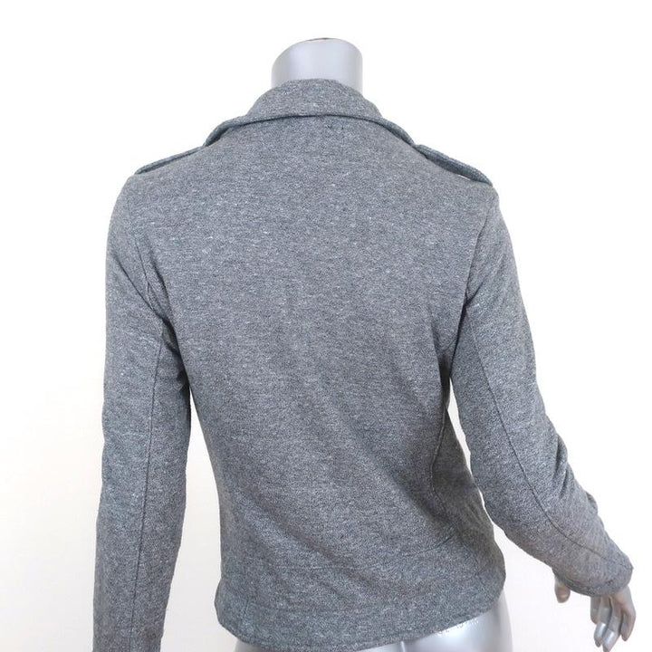 Current/Elliott The Easy Biker Jacket Heather Grey Cotton Jersey Size 2 - Celebrity Owned