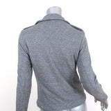 Current/Elliott The Easy Biker Jacket Heather Grey Cotton Jersey Size 2 - Celebrity Owned