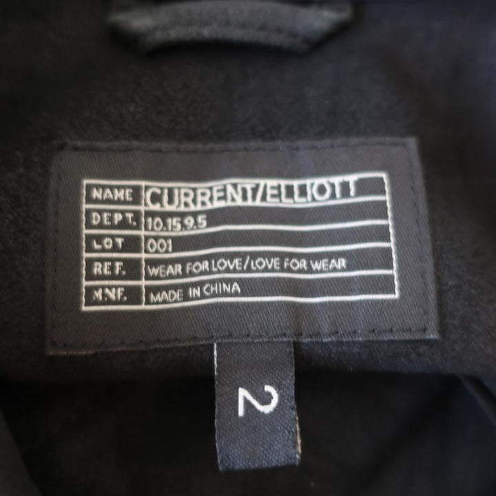 Current/Elliott The Mechanic Leather Jacket Black Size 2 - Celebrity Owned