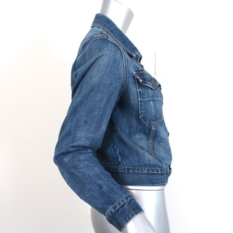 Current/Elliott The Snap Jacket Barn Dark Denim Size 3 Jean Jacket - Celebrity Owned