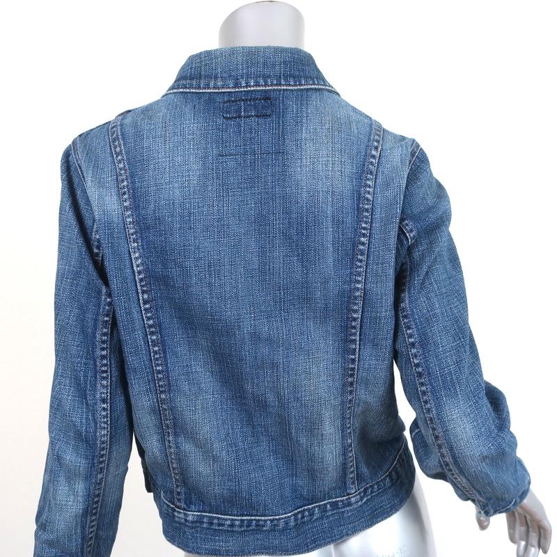 Current/Elliott The Snap Jacket Barn Dark Denim Size 3 Jean Jacket - Celebrity Owned