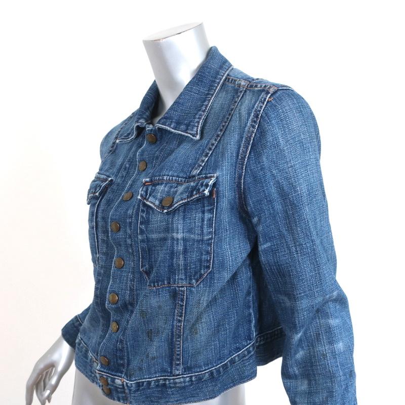 Current/Elliott The Snap Jacket Barn Dark Denim Size 3 Jean Jacket - Celebrity Owned