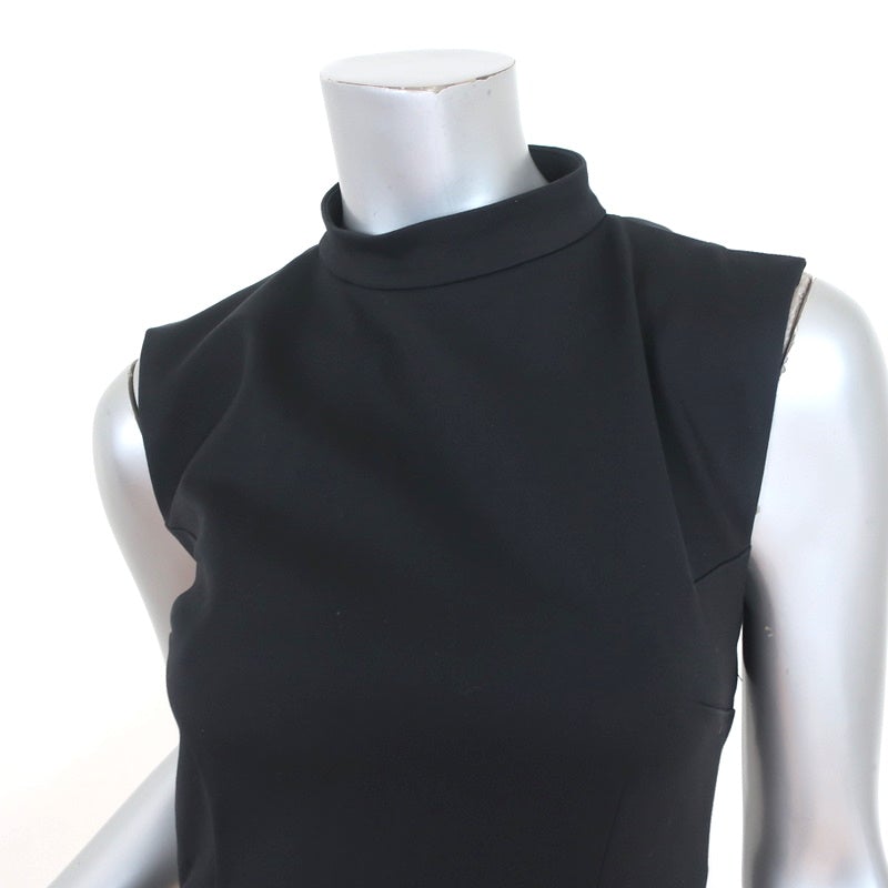 Cushnie Et Ochs Open-Back Dress Black Stretch Cotton Size 0 Sleeveless Sheath - Celebrity Owned