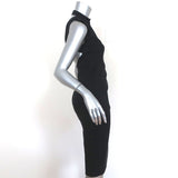 Cushnie Et Ochs Open-Back Dress Black Stretch Cotton Size 0 Sleeveless Sheath - Celebrity Owned