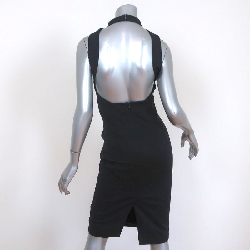 Cushnie Et Ochs Open-Back Dress Black Stretch Cotton Size 0 Sleeveless Sheath - Celebrity Owned