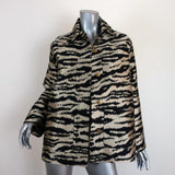 Cynthia Rowley Hensley Zebra Utility Jacket Gold/Black Size Extra Small NEW - Celebrity Owned