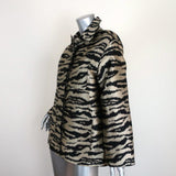 Cynthia Rowley Hensley Zebra Utility Jacket Gold/Black Size Extra Small NEW - Celebrity Owned