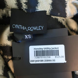 Cynthia Rowley Hensley Zebra Utility Jacket Gold/Black Size Extra Small NEW - Celebrity Owned