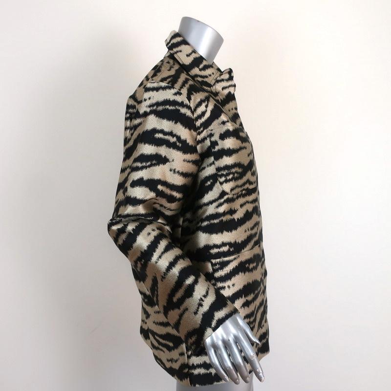 Cynthia Rowley Hensley Zebra Utility Jacket Gold/Black Size Extra Small NEW - Celebrity Owned