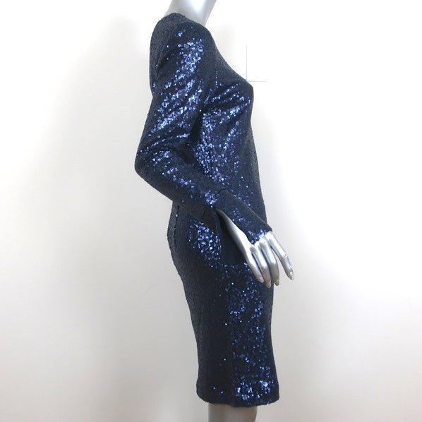 Cynthia Rowley Sequin Bell Sleeve Dress Navy Size 10 NEW - Celebrity Owned