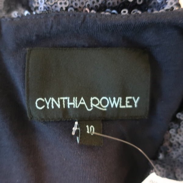Cynthia Rowley Sequin Bell Sleeve Dress Navy Size 10 NEW - Celebrity Owned