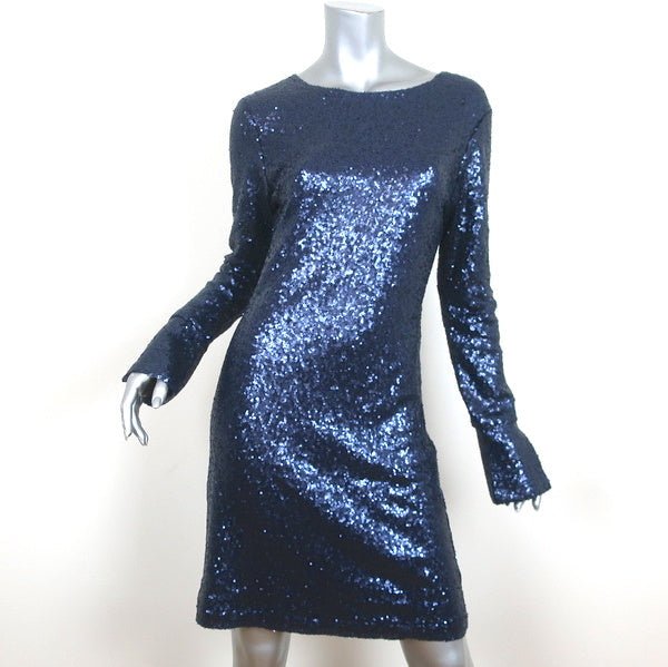 Cynthia Rowley Sequin Bell Sleeve Dress Navy Size 10 NEW - Celebrity Owned