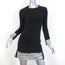 David Koma Mini Dress Black Crystal-Embellished Crepe Size 0 Long Sleeve