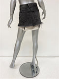 Denim x Alexander Wang High Rise Denim Skirt with Shirttail Hem Grey Size 25 - Celebrity Owned