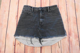 Denim x Alexander Wang High Rise Denim Skirt with Shirttail Hem Grey Size 25 - Celebrity Owned