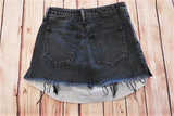 Denim x Alexander Wang High Rise Denim Skirt with Shirttail Hem Grey Size 25 - Celebrity Owned