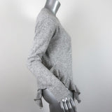 Derek Lam 10 Crosby Asymmetric Ruffle Sweater Light Gray Wool-Blend Size Small - Celebrity Owned