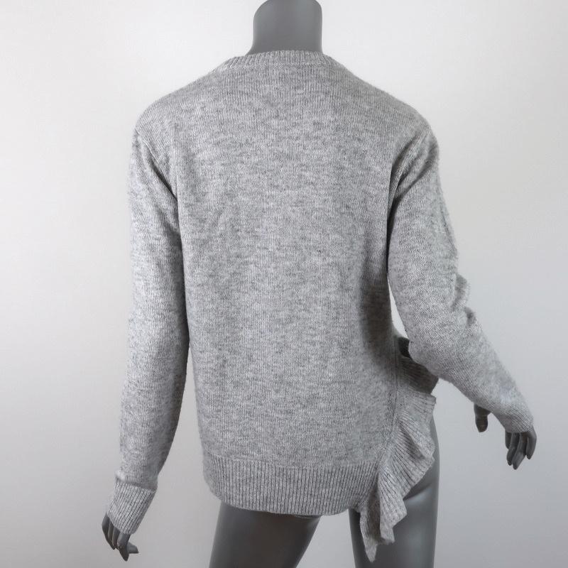 Derek Lam 10 Crosby Asymmetric Ruffle Sweater Light Gray Wool-Blend Size Small - Celebrity Owned