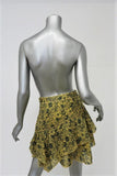 Derek Lam 10 Crosby Asymmetrical Ruffle Mini Skirt Yellow Floral Print Size 0 - Celebrity Owned